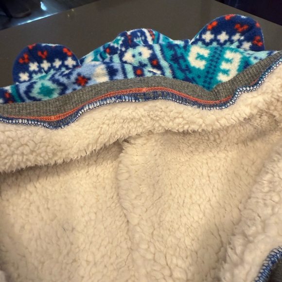 Cozy Blue Patterned Hooded Pajama Set - Picture 5 of 13